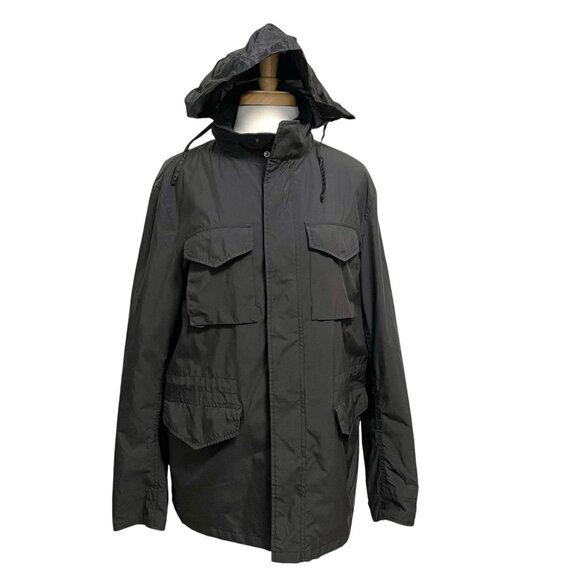 Uniqlo Parka Chore Jacket Packable Hood Pockets Classic Black Women's size Large - Picture 1 of 6